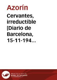 Portada:Cervantes, irreductible [Diario de Barcelona, 15-11-1946]