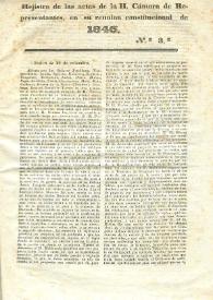 Portada:Registro de las actas de la H. Cámara de representantes, en su reunión constitucional de 1846. Nº 3