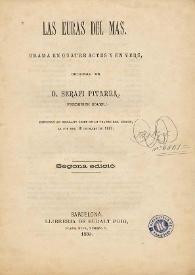 Portada:Las euras del mas : drama en quatre actes y en vers / original de Serafí Pitarra