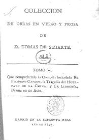 Portada:Colección de obras en verso y prosa de D. Tomás de Yriarte. Tomo 5