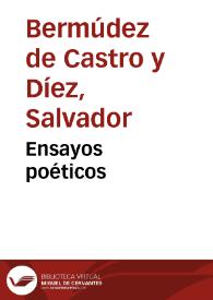 Portada:Ensayos poéticos / Salvador Bermúdez de Castro