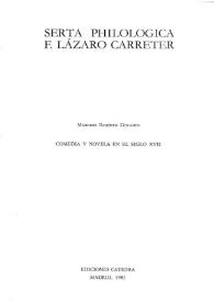 Comedia y novela en el siglo XVII / Mariano Baquero Goyanes | Biblioteca Virtual Miguel de Cervantes