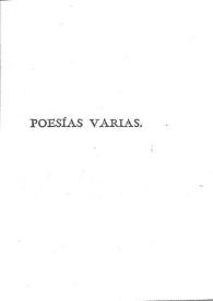 Portada:Poesías varias / Tomás de Iriarte