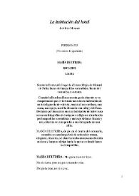 Portada:La habitación del hotel / José Luis Miranda