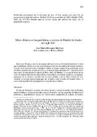 Portada:Mitos clásicos en los periódicos y revistas de Madrid de finales del siglo XX / José María Blázquez Martínez