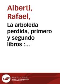 Portada:La arboleda perdida, primero y segundo libros : (1920-1931) [Fragmento] / Rafael Alberti
