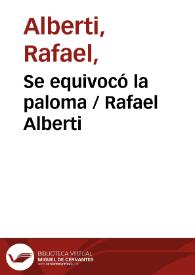 Portada:Se equivocó la paloma / Rafael Alberti