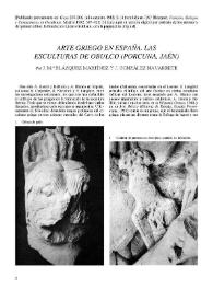 Más información sobre Arte griego en España. Las esculturas de Obulco (Porcuna, Jaén) / por José María Blázquez Martínez y J. González Navarrete