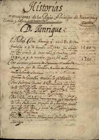 Historias manuscriptas de los Reyes y Principes de Navarra, Castilla y Aragon y otras partes | Biblioteca Virtual Miguel de Cervantes