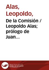 Portada:De la Comisión / Leopoldo Alas; prólogo de Juan Antonio Cabezas