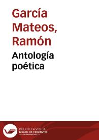 Portada:Antología poética / Ramón García Mateos