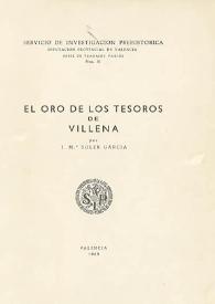 Portada:El oro de los tesoros de Villena / por J. M.ª Soler García