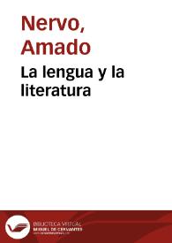 Portada:La lengua y la literatura / Amado Nervo