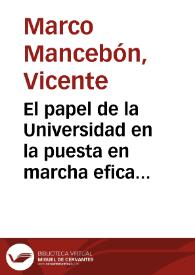Portada:El papel de la Universidad en la puesta en marcha eficaz del desarrollo sostenible / Vicente Marco Mancebón