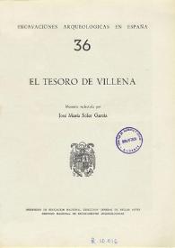 Portada:El tesoro de Villena / memoria redactada por José María Soler García