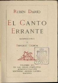 Portada:El canto errante / Rubén Darío; ilustraciones de Enrique Ochoa