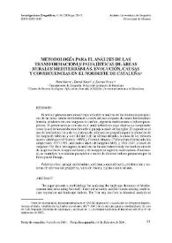 Portada:Metodología para el análisis de las transformaciones paisajísticas de áreas rurales mediterráneas. Evolución, causas y consecuencias en el nordeste de Cataluña / Pere Serra Ruiz, David Saurí Pujol, Xavier Pons Fernández