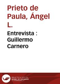 Portada:Entrevista : Guillermo Carnero / con Ángel L. Prieto de Paula