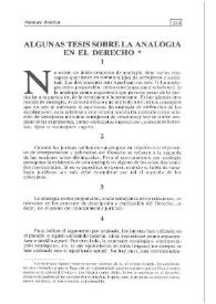 Portada:Algunas tesis sobre la analogía en el Derecho / Manuel Atienza
