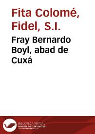 Portada:Fray Bernardo Boyl, abad de Cuxá