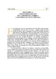 Portada:Más sobre la institucionalización de la sociología jurídica