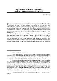 Portada:Del Correo de París : filosofía política y filosofía del derecho / Eric Herrán