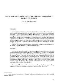 Portada:Implicaciones didácticas del estudio geográfico de las ciudades