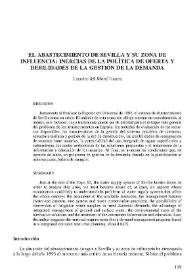 Portada:El abastecimiento de Sevilla y su zona de influencia : inercias de la política de oferta y debilidades de la gestión de la demanda