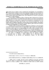 Sobre la Democracia en el poder legislativo | Biblioteca Virtual Miguel de Cervantes