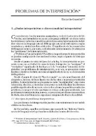 Problemas de interpretación | Biblioteca Virtual Miguel de Cervantes