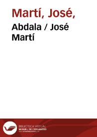 Portada:Abdala / José Martí