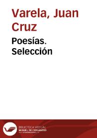 Portada:Poesías. Selección / Juan Cruz Varela