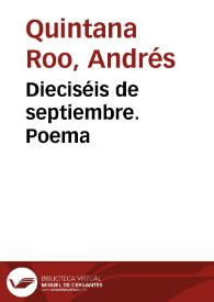 Portada:Dieciséis de septiembre. Poema / Andrés Quintana Roo