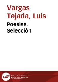 Portada:Poesías. Selección / Luis Vargas Tejada
