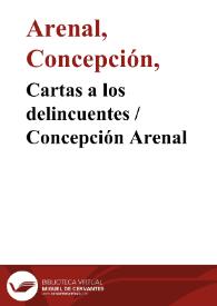 Portada:Cartas a los delincuentes / Concepción Arenal