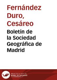 Portada:Boletín de la Sociedad Geográfica de Madrid