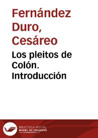 Los pleitos de Colón. Introducción | Biblioteca Virtual Miguel de Cervantes