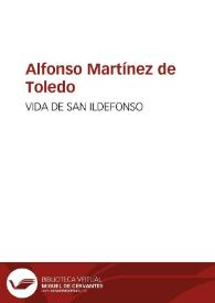Portada:Vida de San Ildefonso / Alfonso Martínez de Toledo