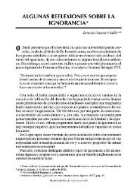 Portada:Algunas reflexiones sobre la ignorancia / Ernesto Garzón Valdés
