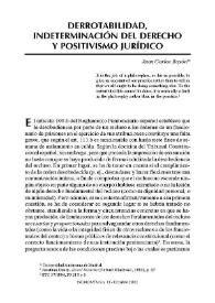 Derrotabilidad, indeterminación del derecho y positivismo jurídico / Juan Carlos Bayón | Biblioteca Virtual Miguel de Cervantes