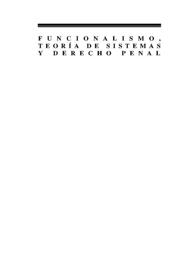 ¿Dogmática penal sistémica? Sobre la influencia de Luhman en la teoría penal | Biblioteca Virtual Miguel de Cervantes