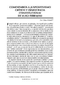 Portada:Comentarios a Juspositivismo crítico y democracia constitucional de Luigi Ferrajoli / Ulises Schmill