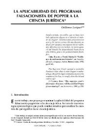 Portada:La aplicabilidad del programa falsacionista de Popper a la ciencia jurídica / Guillermo Lariguet