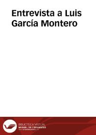 Entrevista a Luis García Montero | Biblioteca Virtual Miguel de Cervantes