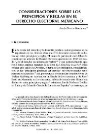 Portada:Consideraciones sobre los principios y reglas en el derecho electoral mexicano / Jesús Orozco Henríquez