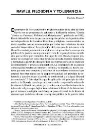 Rawls, filosofía y tolerancia / Faviola Rivera | Biblioteca Virtual Miguel de Cervantes
