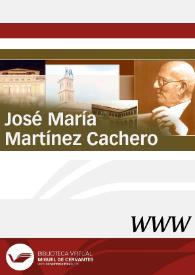 Portada:José María Martínez Cachero / director Enrique Rubio Cremades