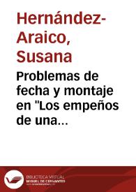 Portada:Problemas de fecha y montaje en \"Los empeños de una casa\" de Sor Juana Inés de la Cruz / Susana Hernández-Araico