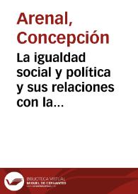 Portada:La igualdad social y política y sus relaciones con la libertad / Concepción Arenal
