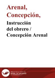 Portada:Instrucción del obrero / Concepción Arenal